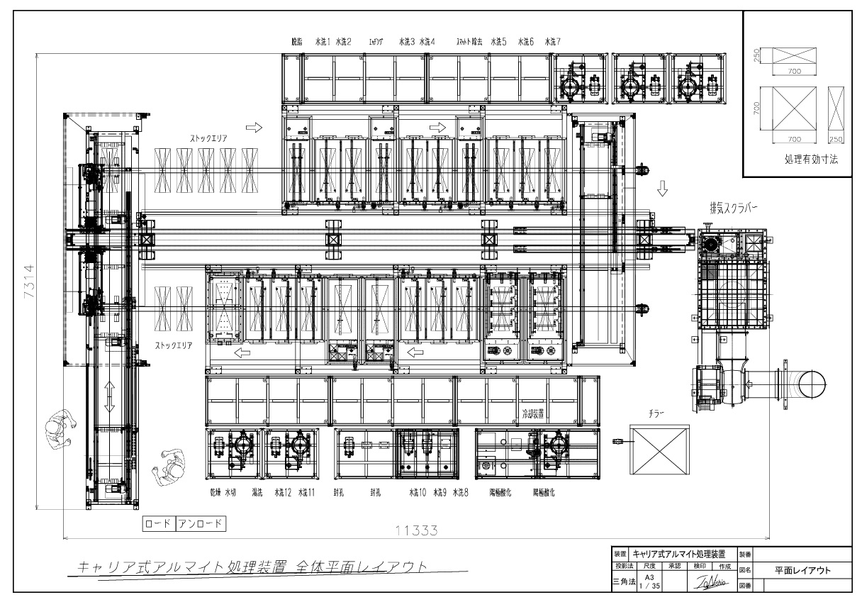 キャリア式電着塗装装置